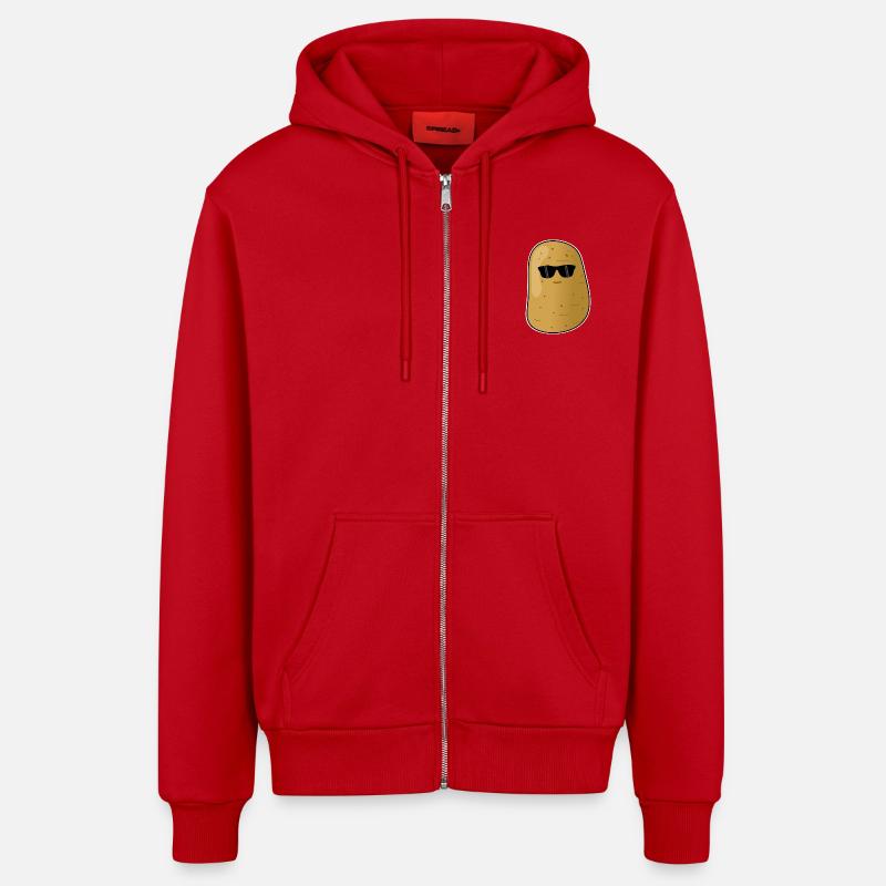 Pomme de terre fraîche - Veste à capuche bio décontractée fabriquée en UE - rouge