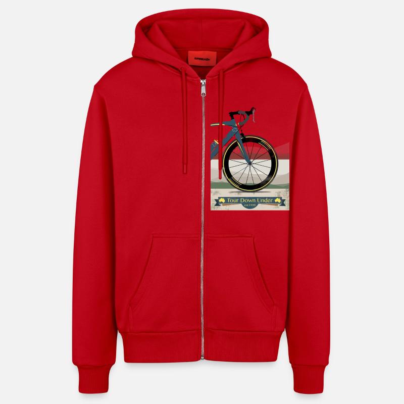 Tour Down Under vélo - Veste à capuche bio décontractée fabriquée en UE - rouge