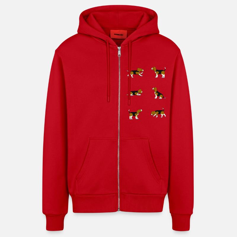 Beagle selection - Veste à capuche bio décontractée fabriquée en UE - rouge