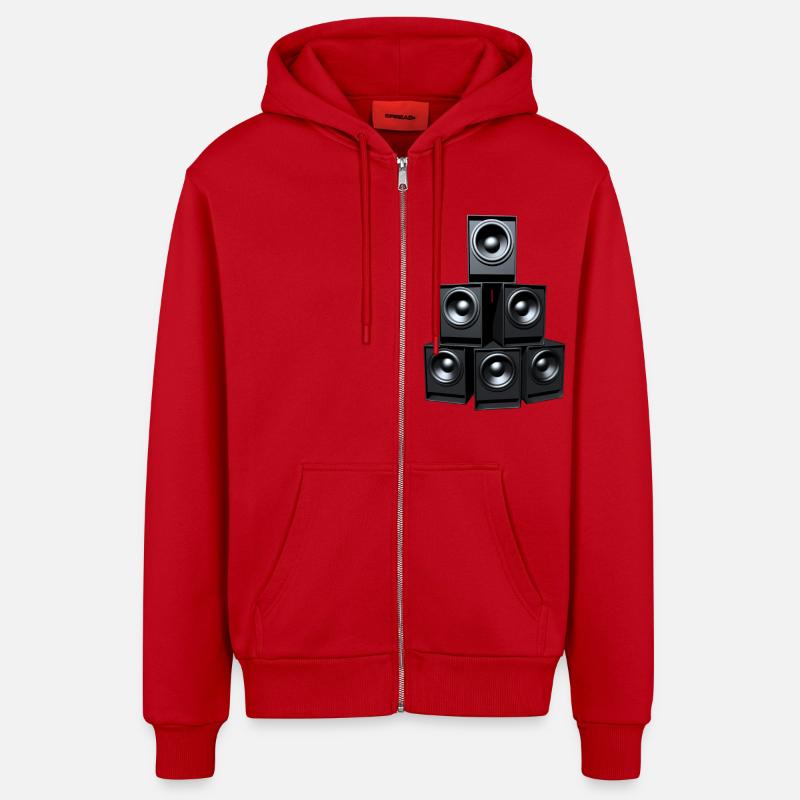 Basse Pyramide - Veste à capuche bio décontractée fabriquée en UE - rouge