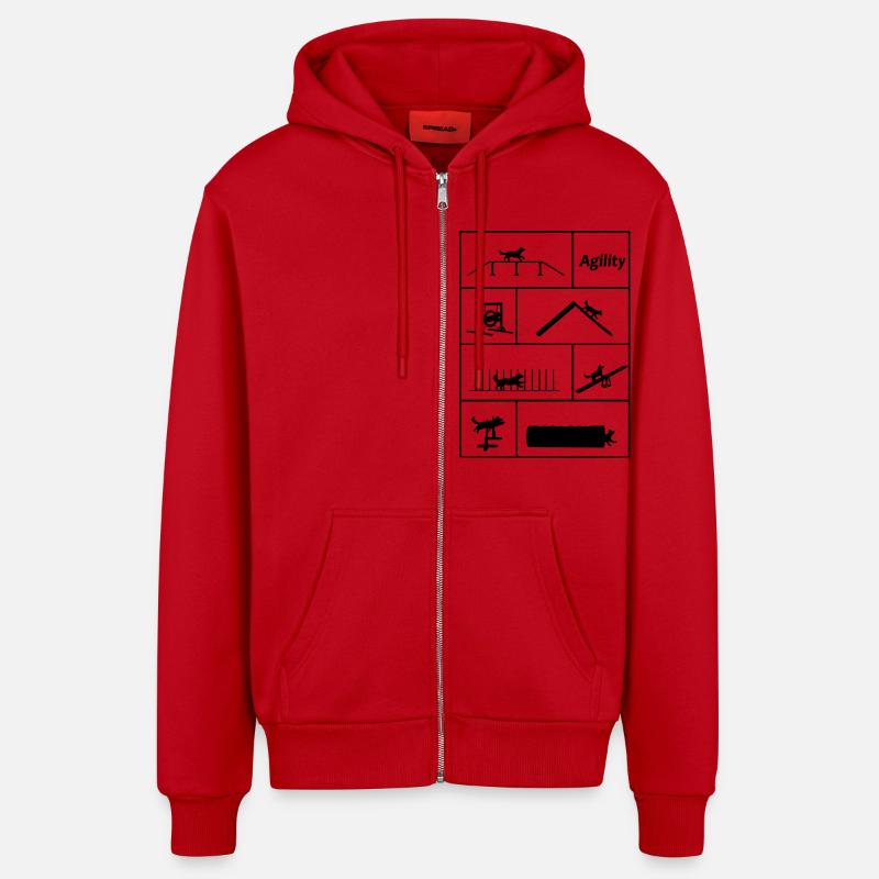 Agility - Veste à capuche bio décontractée fabriquée en UE - rouge