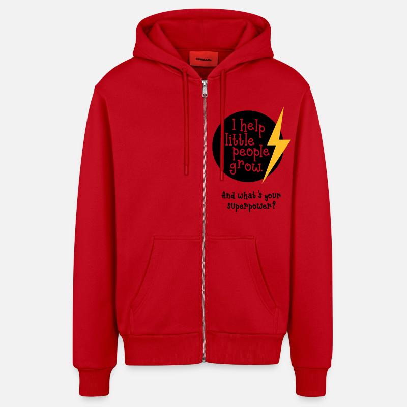 Kindergarten Geschenk - Organic Relaxed Kapuzenjacke Made in EU - Rot
