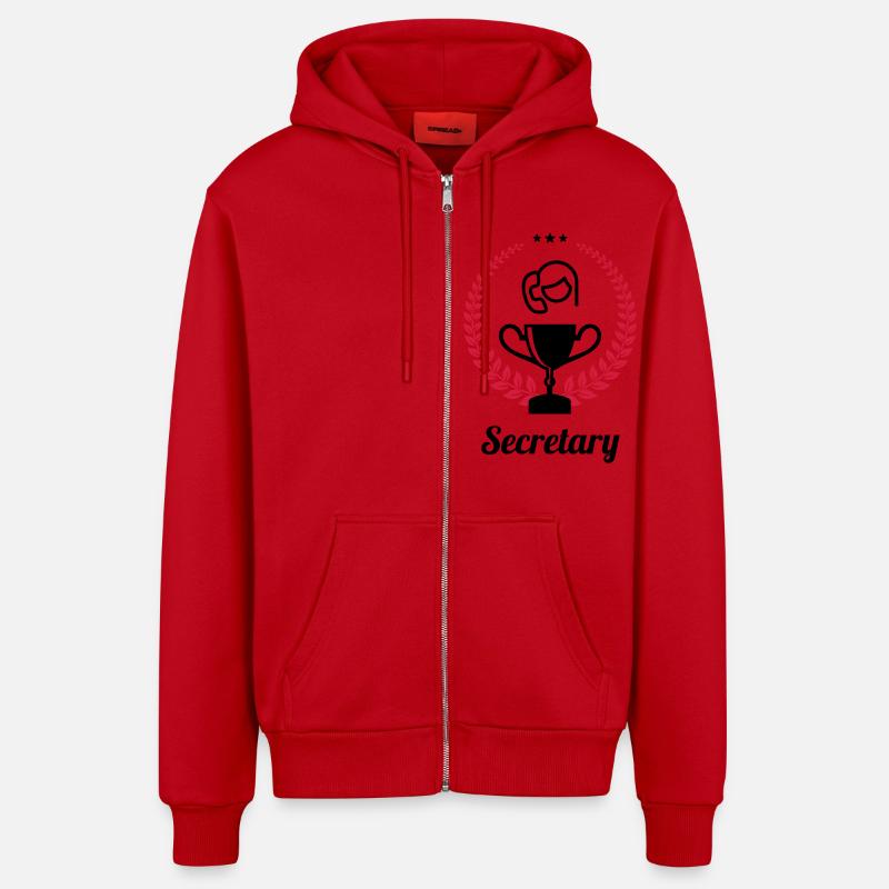 secrétaire / secrétariat / assistante / patron - Veste à capuche bio décontractée fabriquée en UE - rouge