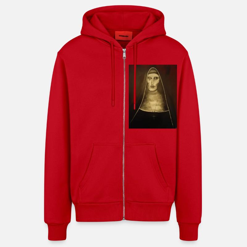 NoN - Veste à capuche bio décontractée fabriquée en UE - rouge