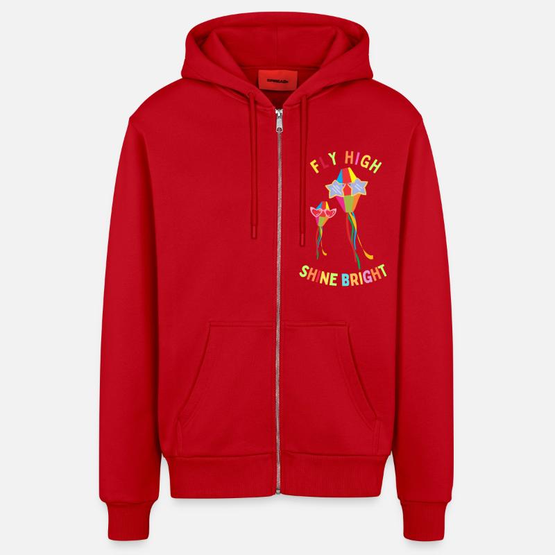 FLY HIGH SHINE PRIDE - Veste à capuche bio décontractée fabriquée en UE - rouge