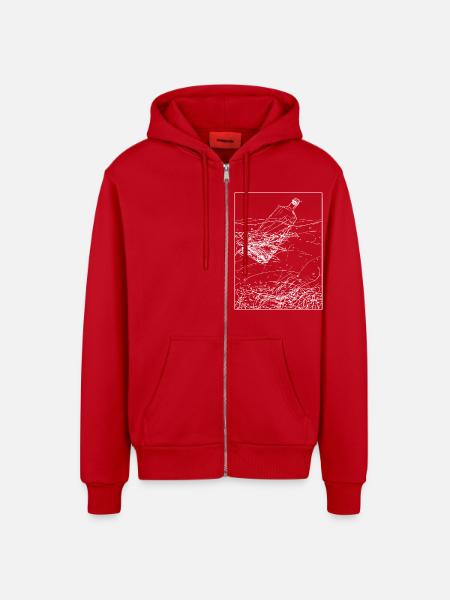 Flaschenpost - Organic Relaxed Kapuzenjacke Made in EU - Rot