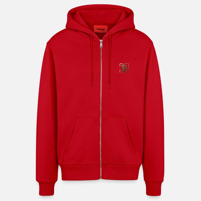 BTC Logo - Veste à capuche bio décontractée fabriquée en UE - rouge