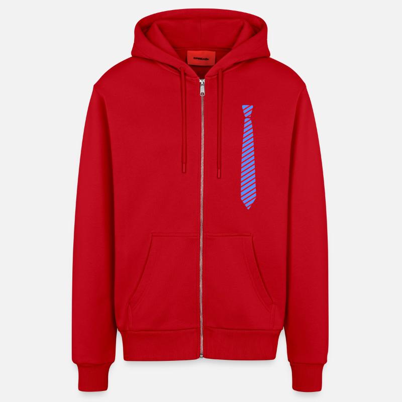 cravate 2 - Veste à capuche bio décontractée fabriquée en UE - rouge