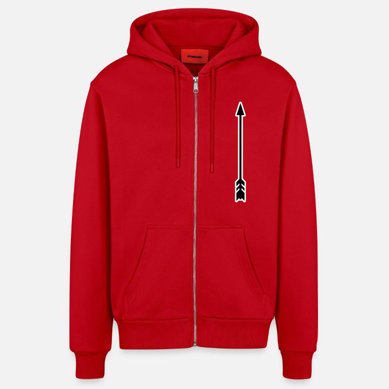 Pfeil mit Rahmen Vektor - Organic Relaxed Kapuzenjacke Made in EU - Rot