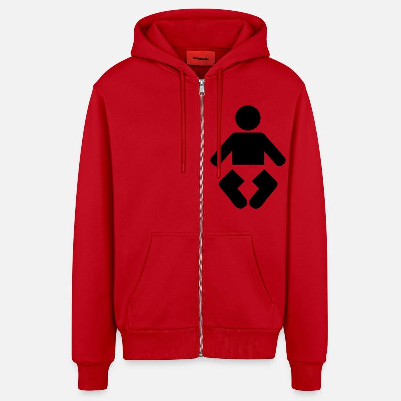 bébé - Veste à capuche bio décontractée fabriquée en UE - rouge