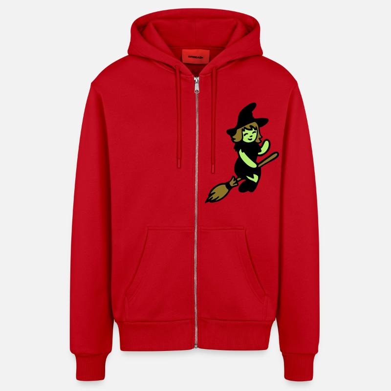 Chibi sorcière - Veste à capuche bio décontractée fabriquée en UE - rouge
