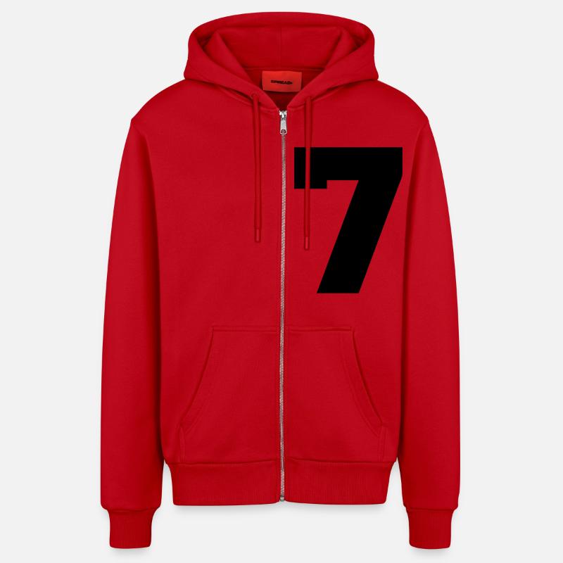 7 - Veste à capuche bio décontractée fabriquée en UE - rouge