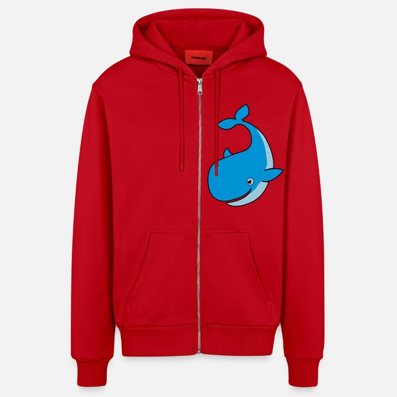 wal_02 - Veste à capuche bio décontractée fabriquée en UE - rouge