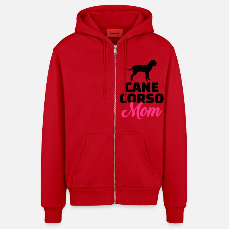 Cane Corso - Organic Relaxed Kapuzenjacke Made in EU - Rot