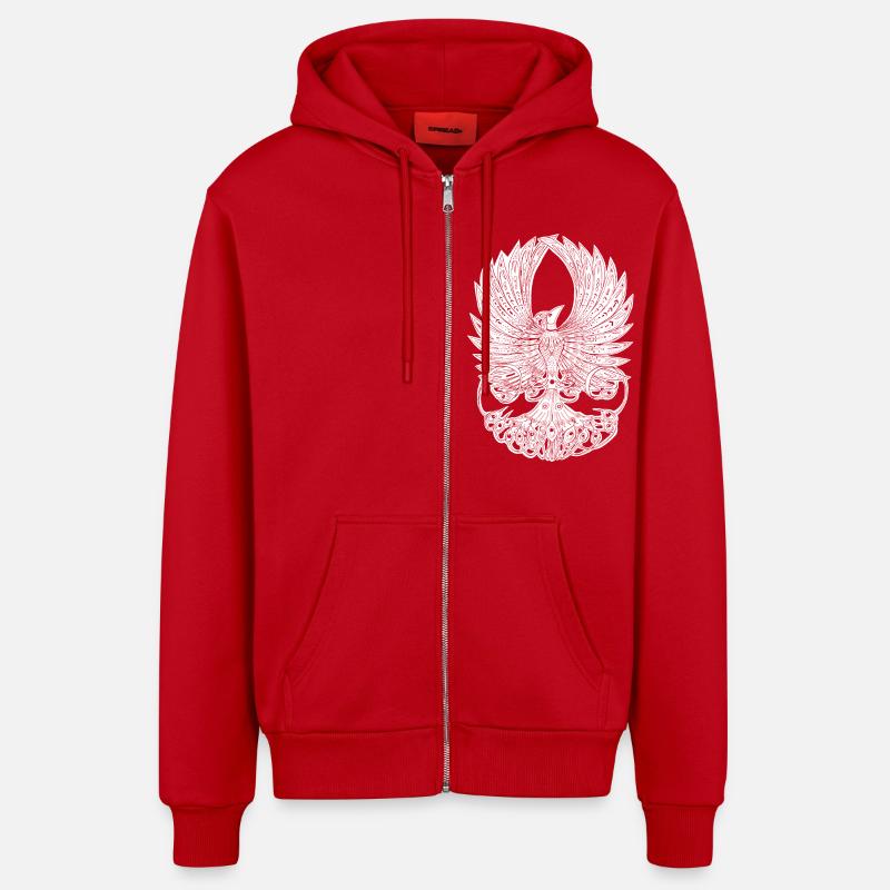 Phoenix Graphique - Veste à capuche bio décontractée fabriquée en UE - rouge
