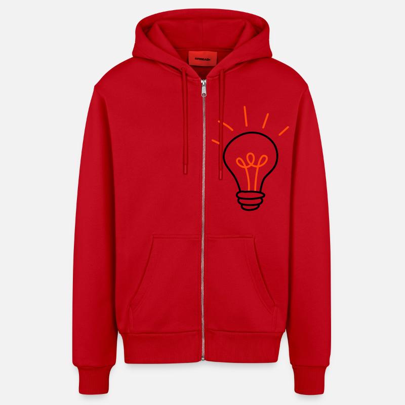 Ampoule - 2 couleurs - Veste à capuche bio décontractée fabriquée en UE - rouge