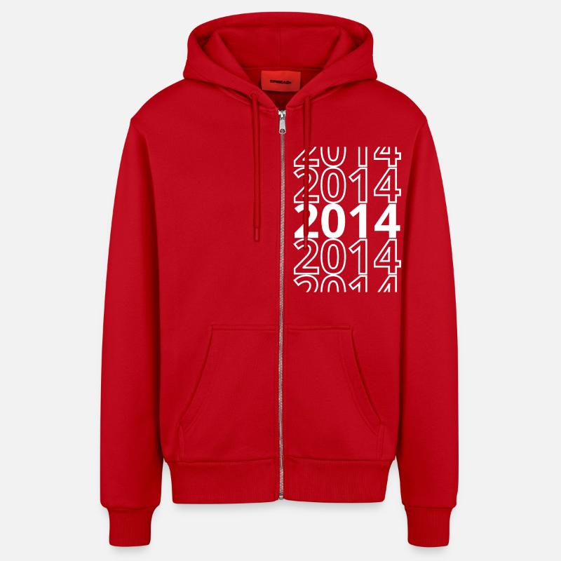 2014 2014 2014 - Organic Relaxed Hooded Jacket Made in EU - red