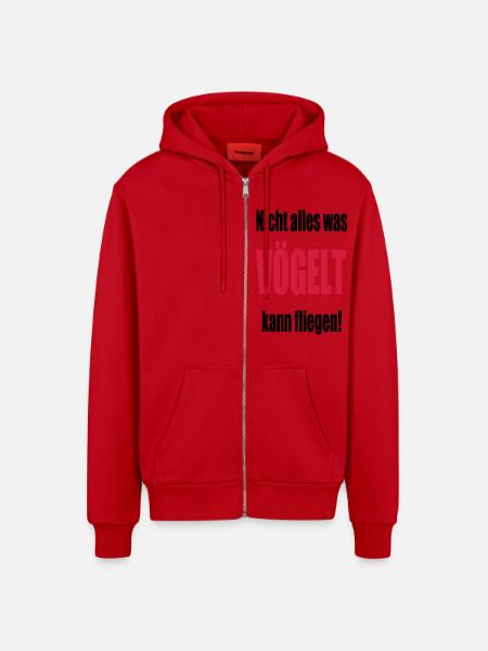 vögeln - Organic Relaxed Kapuzenjacke Made in EU - Rot