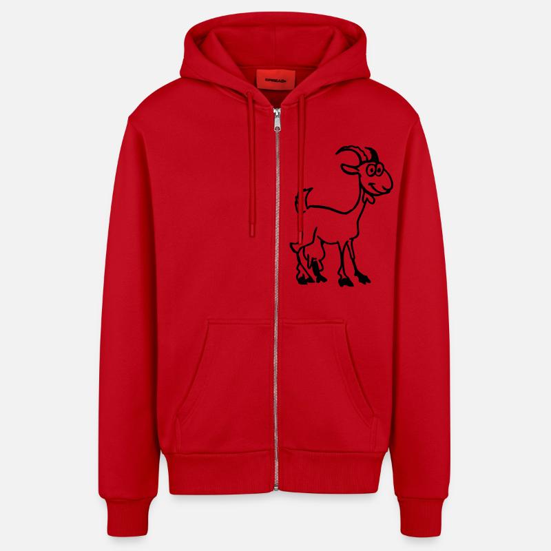 Goat - Organic Relaxed Hooded Jacket Made in EU - red
