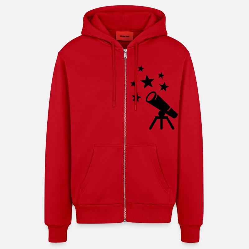 Teleskop - Organic Relaxed Kapuzenjacke Made in EU - Rot