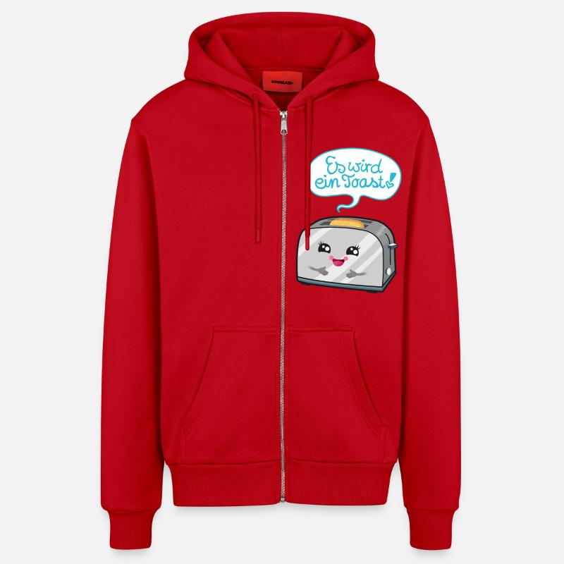 Es wird ein Toast! - Organic Relaxed Kapuzenjacke Made in EU - Rot