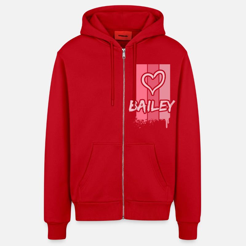 Bailey - Veste à capuche bio décontractée fabriquée en UE - rouge