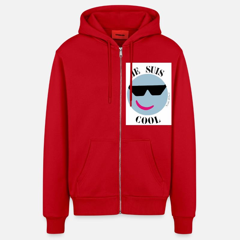 Je Suis Cool - Veste à capuche bio décontractée fabriquée en UE - rouge