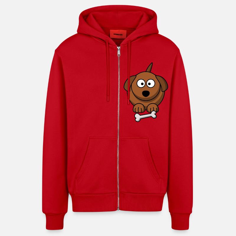 dog423 - Veste à capuche bio décontractée fabriquée en UE - rouge