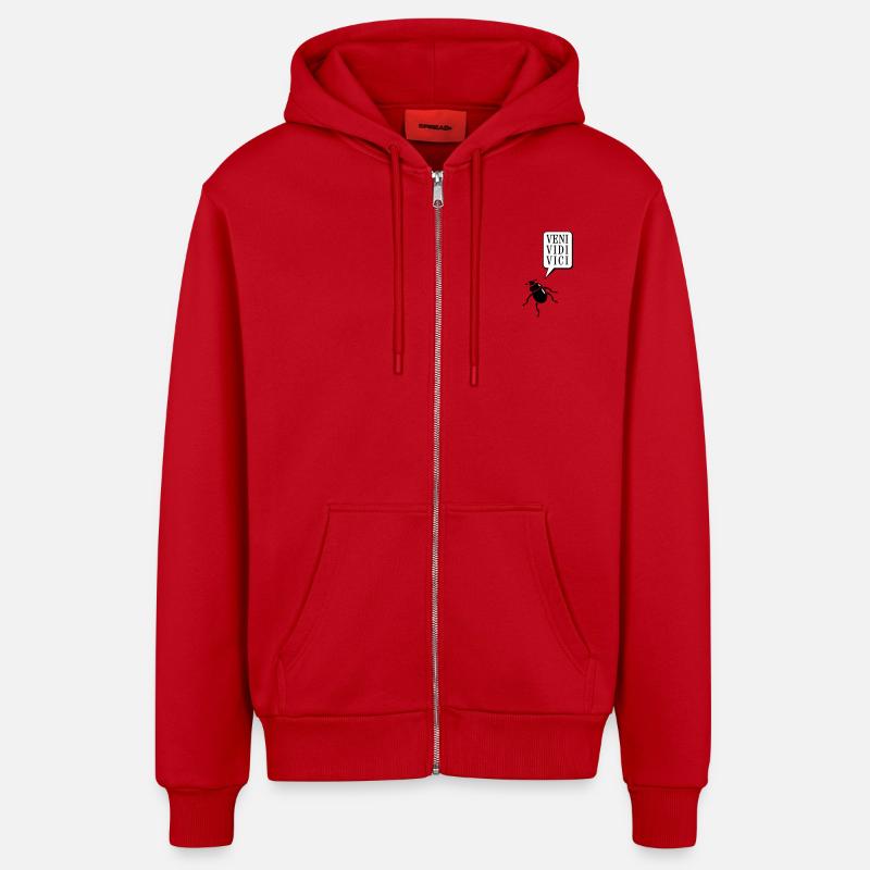 scarabée coléoptère / beetle (2c) - Veste à capuche bio décontractée fabriquée en UE - rouge