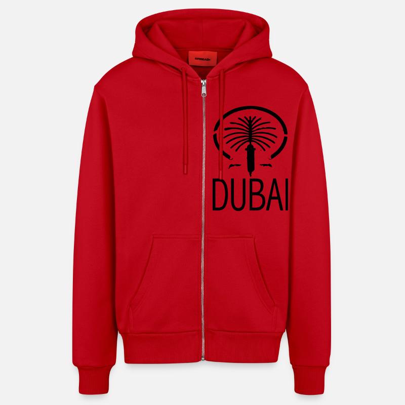 dubai - Veste à capuche bio décontractée fabriquée en UE - rouge