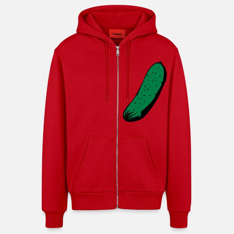 Gurke - Organic Relaxed Kapuzenjacke Made in EU - Rot