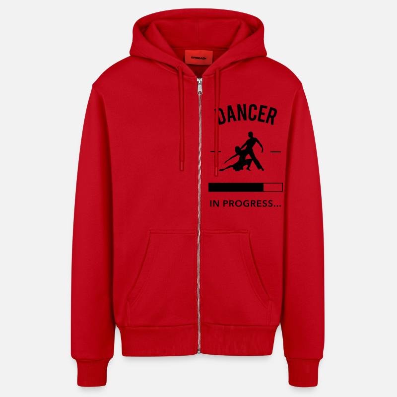 Dancer in progress - Veste à capuche bio décontractée fabriquée en UE - rouge