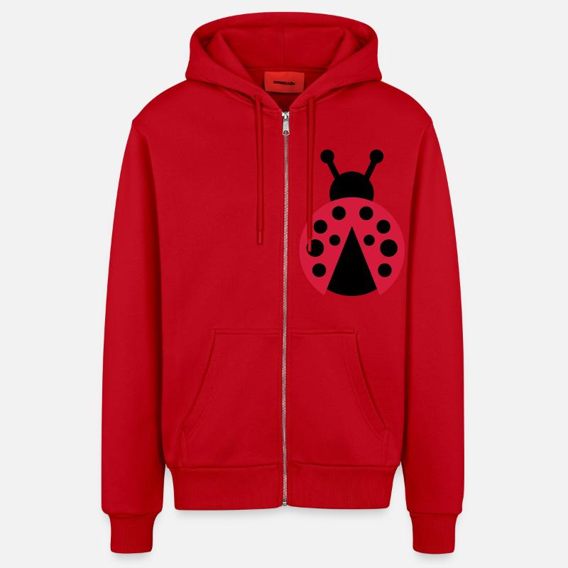 bug - Veste à capuche bio décontractée fabriquée en UE - rouge