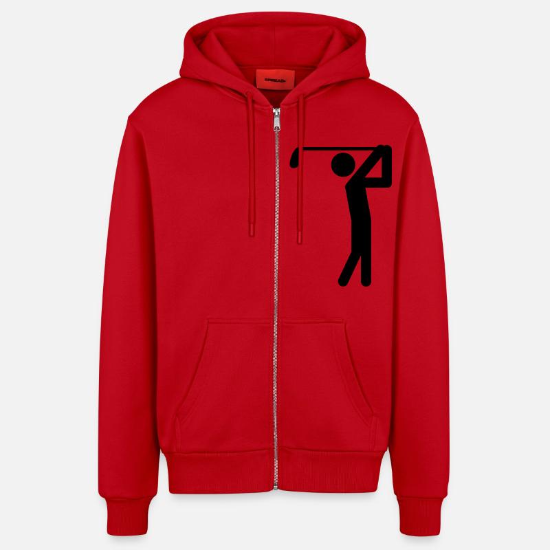 golfer icon - Veste à capuche bio décontractée fabriquée en UE - rouge