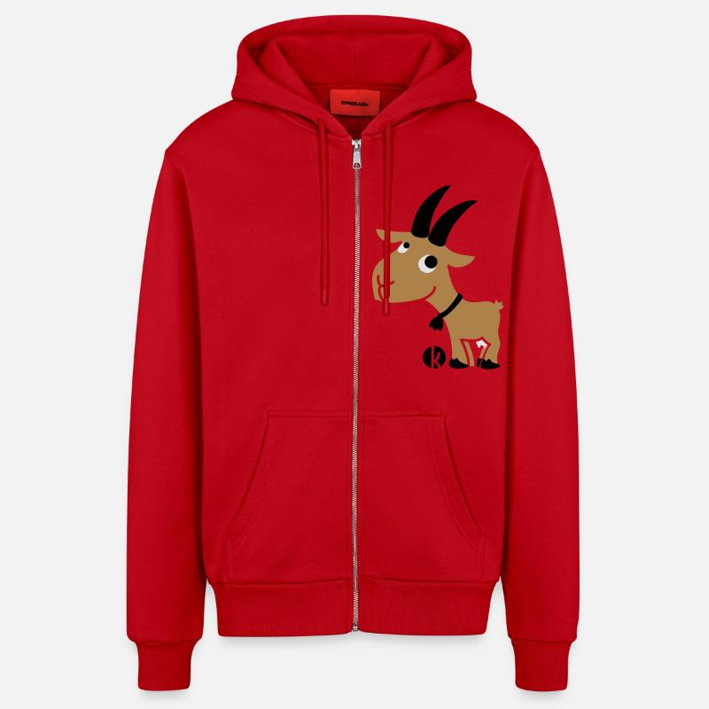 Ziege - Organic Relaxed Kapuzenjacke Made in EU - Rot