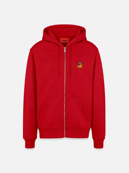 Glace - Veste à capuche bio décontractée fabriquée en UE - rouge
