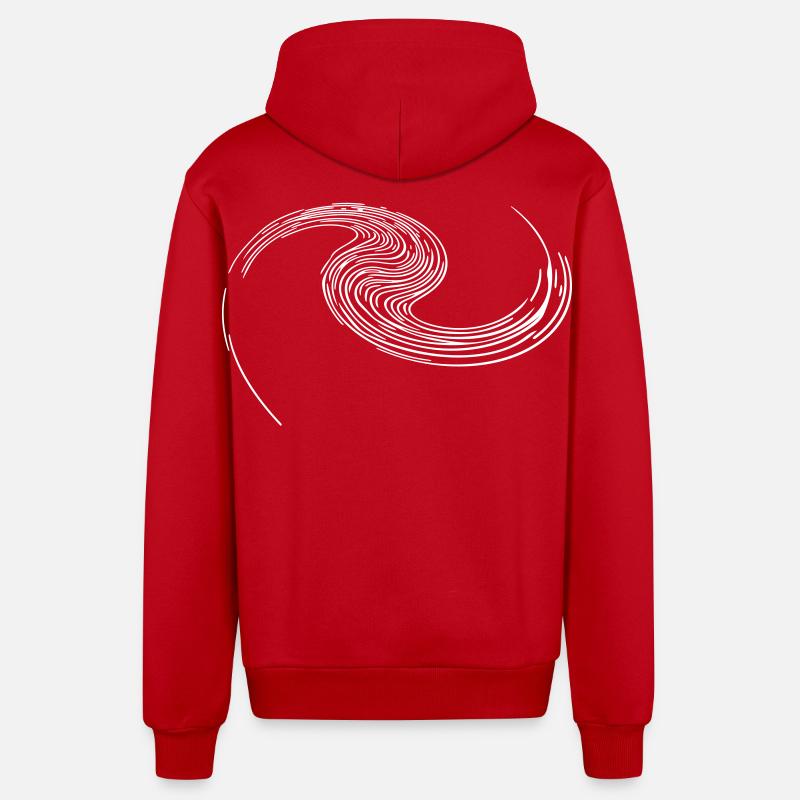 Géométrie spirale - Galaxie spirale - Veste à capuche bio décontractée fabriquée en UE - rouge