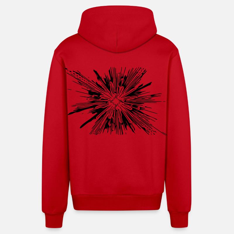 Vector Splash Explosion - Organic Relaxed Kapuzenjacke Made in EU - Rot