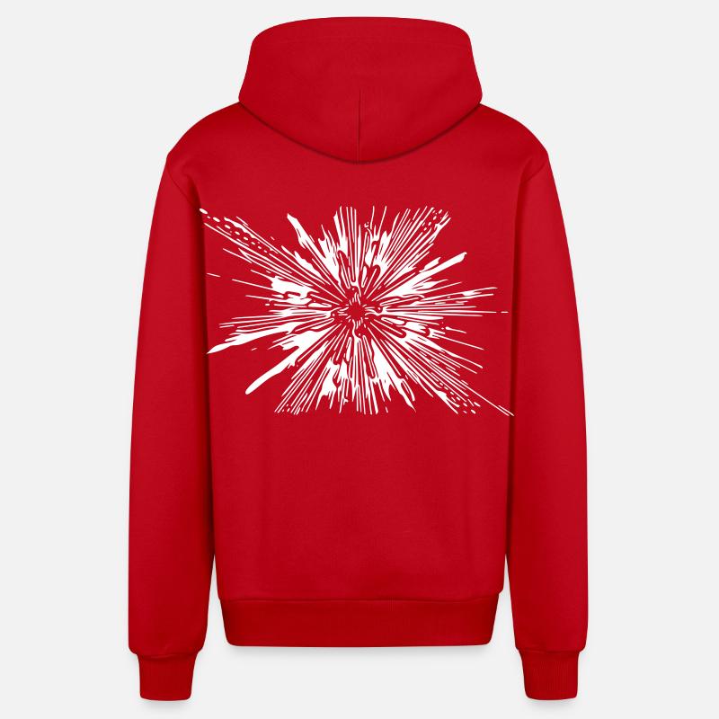 Vector Splash Explosion - Veste à capuche bio décontractée fabriquée en UE - rouge