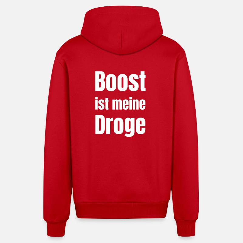 Boost est ma drogue - Veste à capuche bio décontractée fabriquée en UE - rouge