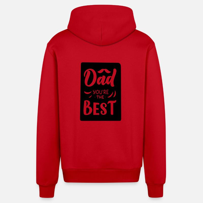 Papa tu es le meilleur - Veste à capuche bio décontractée fabriquée en UE - rouge
