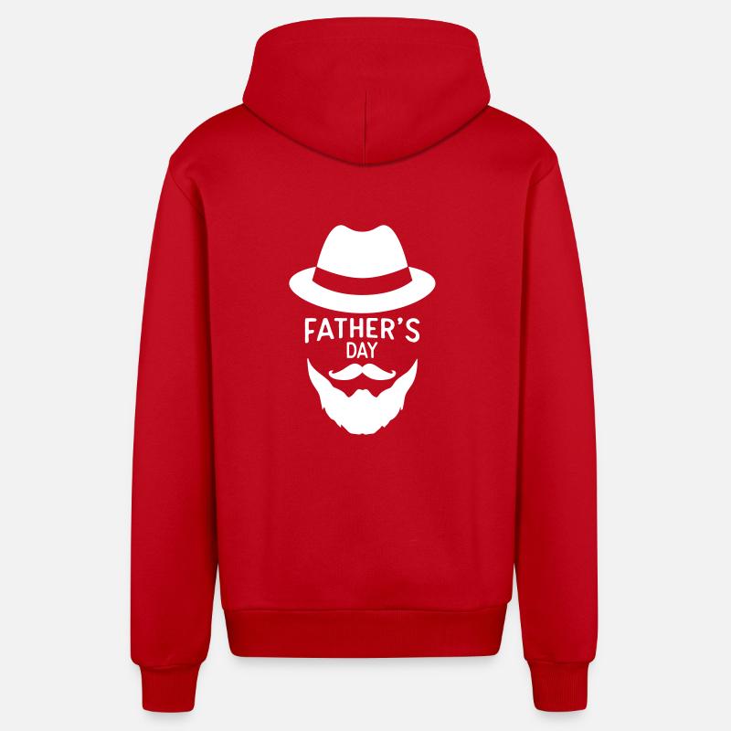 Fête des pères - Veste à capuche bio décontractée fabriquée en UE - rouge