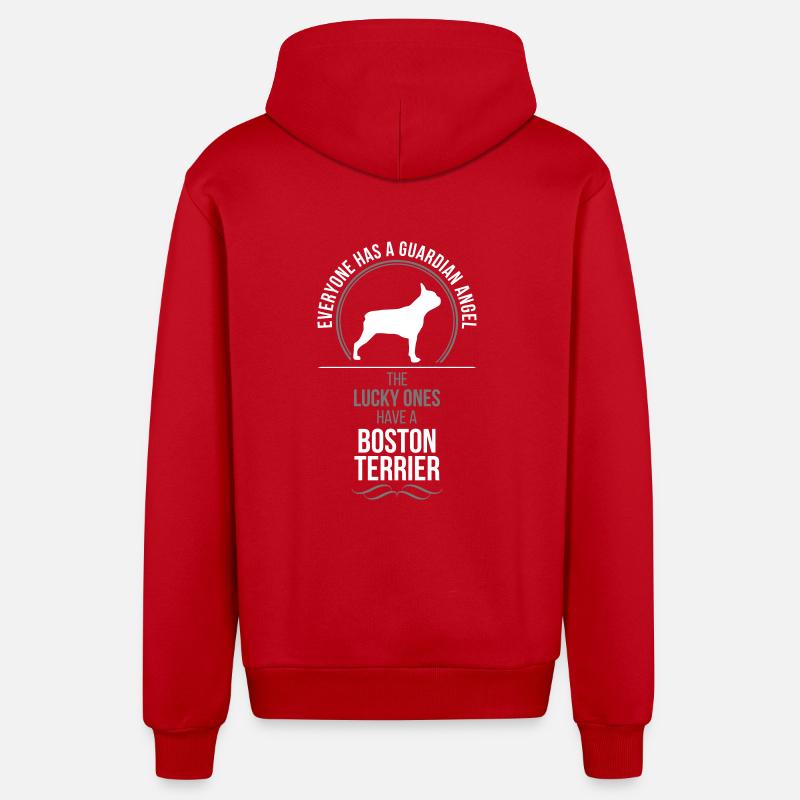 BOSTON TERRIER Ange-Gardien Wilsigns - Veste à capuche bio décontractée fabriquée en UE - rouge