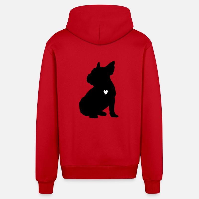 Bully pour mon coeur - Veste à capuche bio décontractée fabriquée en UE - rouge