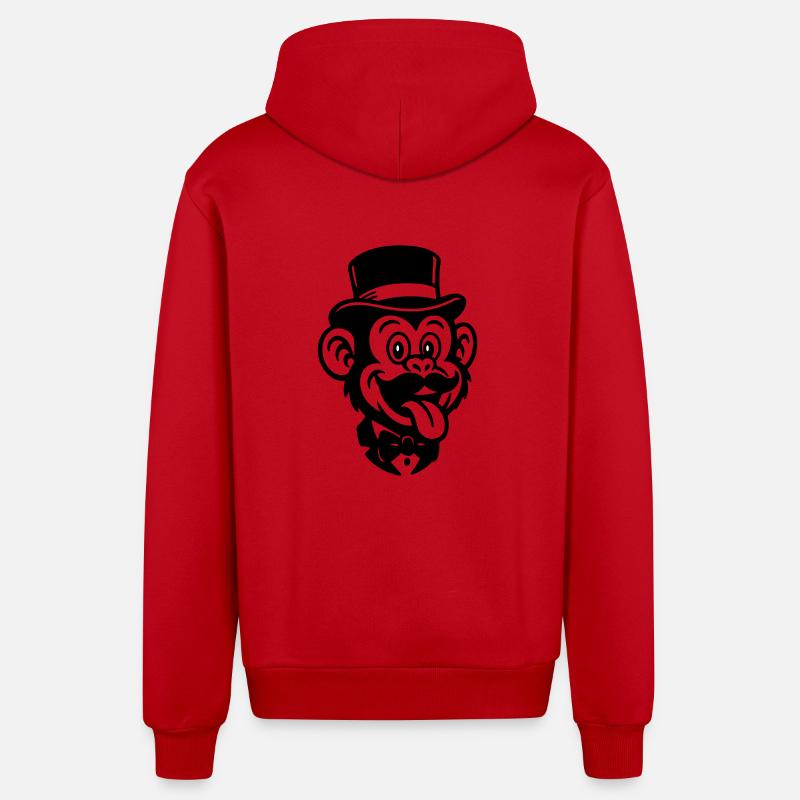 Affe Bräutigam Comic - Organic Relaxed Kapuzenjacke Made in EU - Rot