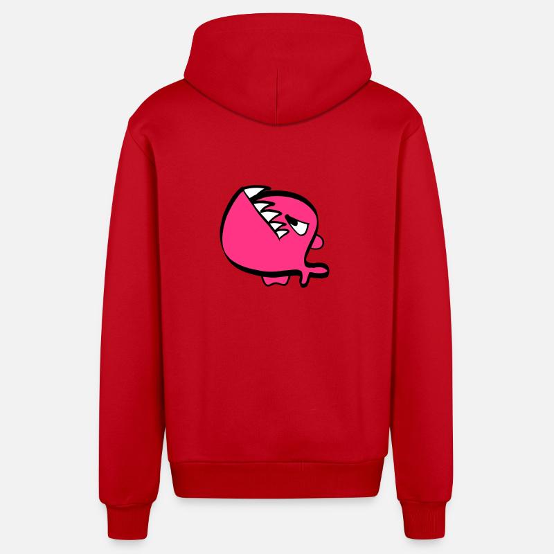 Piranha rouge - Veste à capuche bio décontractée fabriquée en UE - rouge
