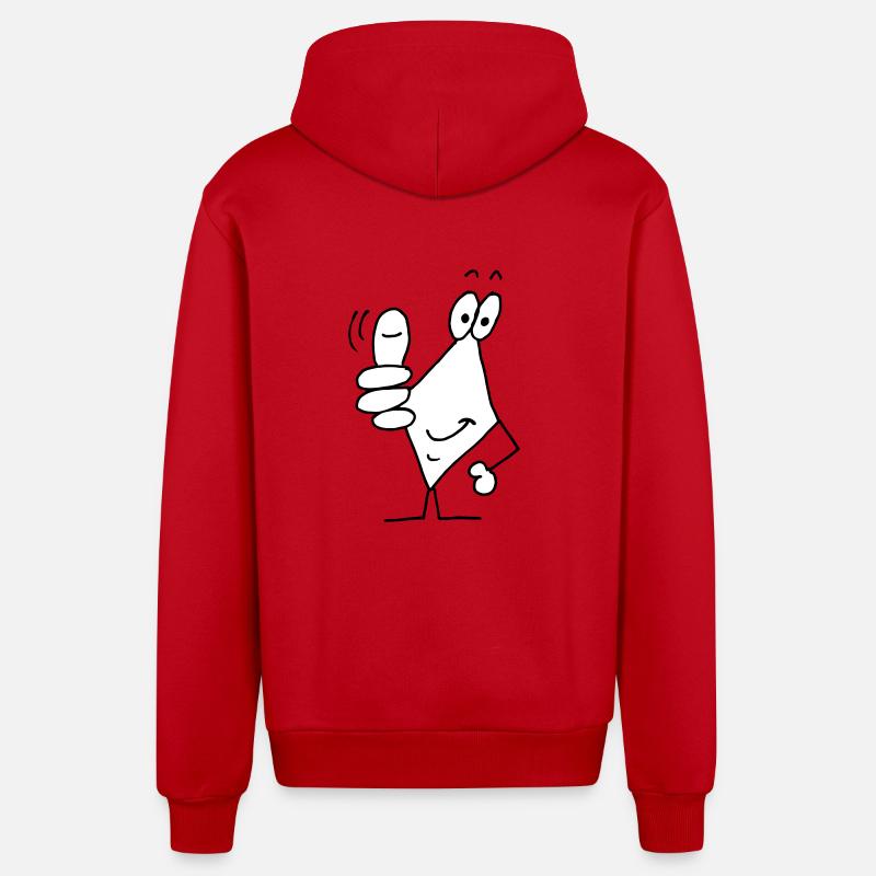 pouces vers le haut - Veste à capuche bio décontractée fabriquée en UE - rouge