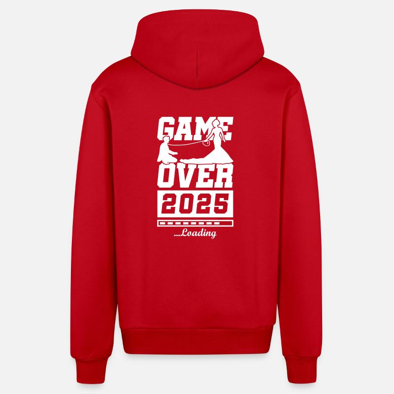 Wedding Loading 2025 Game Over - Veste à capuche bio décontractée fabriquée en UE - rouge