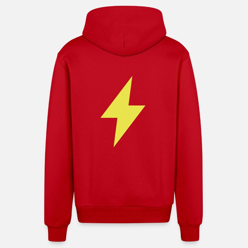 Blitz Symbol - Thunder - Flash - Organic Relaxed Kapuzenjacke Made in EU - Rot