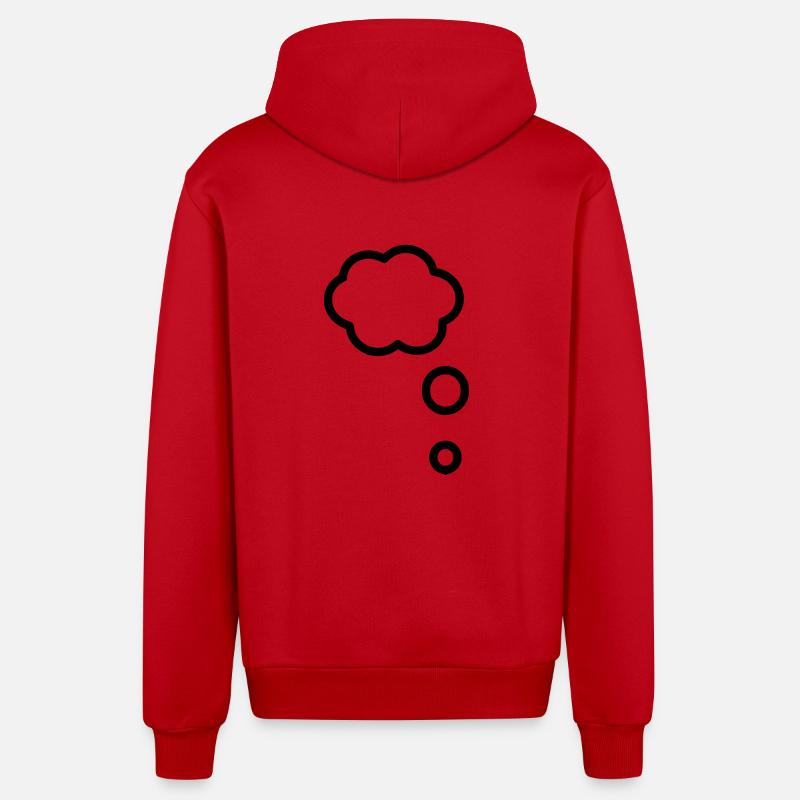 bulle de pensée - Veste à capuche bio décontractée fabriquée en UE - rouge
